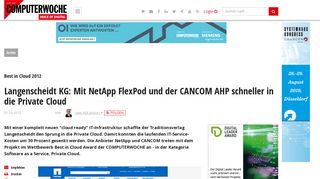 
                            9. Best in Cloud 2012: Langenscheidt KG: Mit NetApp FlexPod und der ...