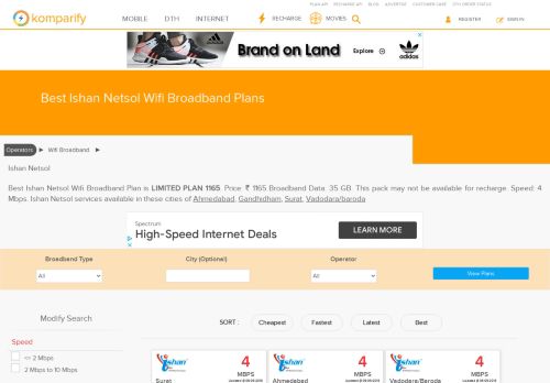 
                            12. Best Ishan Netsol Wifi Broadband Plans - Komparify