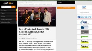 
                            9. Best of Swiss Web Awards 2014: Goldene Auszeichnung für Casasoft ...