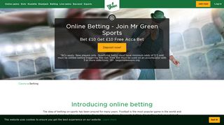 
                            2. Best Online Betting & Odds | Mr Green Sportsbook