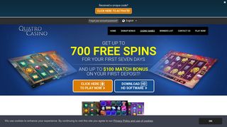
                            3. Best Online Slots | 700 FREE Spins | Quatro Casino Mobile