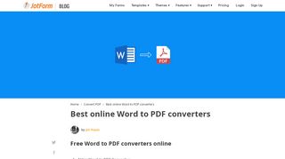 
                            8. Best Online Word to PDF Converters | The JotForm Blog
