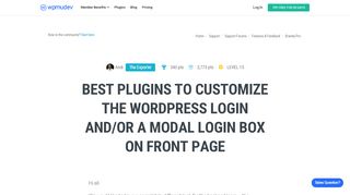 
                            8. Best plugins to customize the Wordpress Login and/or a modal login ...