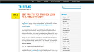 
                            10. Best practice for Facebook login on e-commerce sites? - Tribes.no