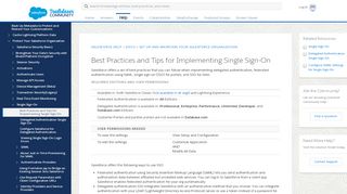 
                            1. Best Practices and Tips for Implementing Single ... - Salesforce Help