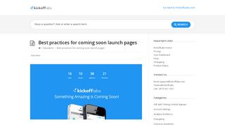 
                            5. Best practices for coming soon launch pages - KickoffLabs Support