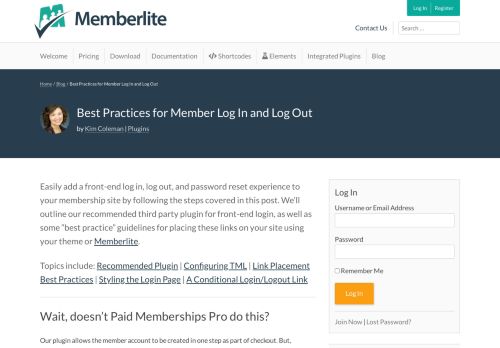 
                            13. Best Practices for Member Log In and Log Out | Memberlite