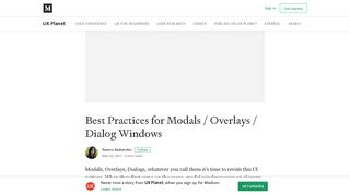 
                            5. Best Practices for Modals / Overlays / Dialog Windows - UX Planet