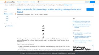 
                            2. Best practices for Storyboard login screen, handling clearing of ...