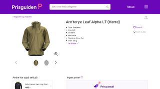 
                            12. Best pris på Arc'teryx Leaf Alpha LT (Herre) - Se priser før kjøp i ...