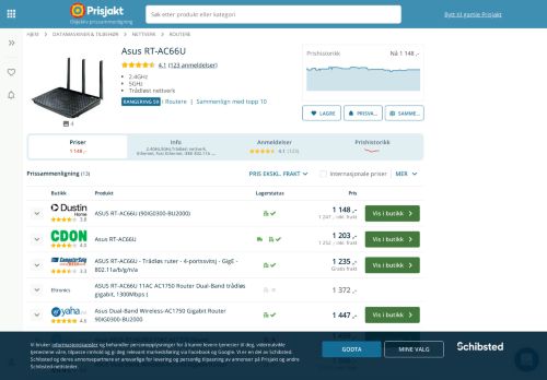 
                            11. Best pris på Asus RT-AC66U Router - Sammenlign priser hos Prisjakt