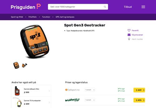 
                            7. Best pris på Spot Gen3 Geotracker - Se priser før kjøp i Prisguiden