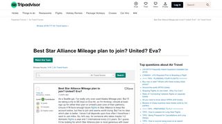 
                            9. Best Star Alliance Mileage plan to join? United? Eva? - Air Travel ...