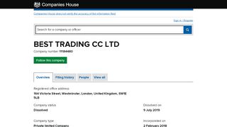 
                            3. BEST TRADING CC LTD - Overview (free company ...