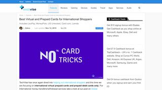 
                            8. Best Virtual and Prepaid Cards for International Shoppers | TechVise
