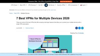 
                            3. Best VPN for Multiple Devices 2019 - (Free + Paid) - VPNRanks.com