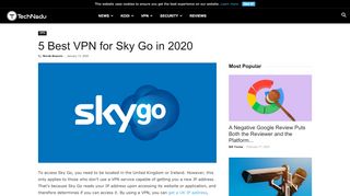
                            9. Best VPN for Sky Go - 5 Best Tools for Watching Sky Go Outside the UK!