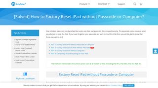 
                            1. Best Way to Factory Reset iPad without Passcode or Computer