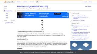 
                            11. Best way to login webview with Unity - Stack Overflow