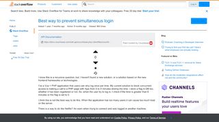 
                            1. Best way to prevent simultaneous login - Stack Overflow