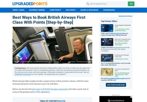 
                            9. Best Ways To Book British Airways First Class With Points [Step-by ...