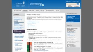 
                            5. Bestand und Benutzung - UB Frankfurt - Goethe-Universität