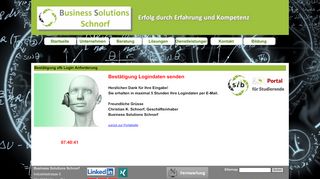 
                            7. Bestätigung sfb Login Anforderung - Business Solutions Schnorf
