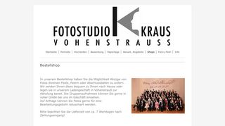 
                            2. Bestellshop - Fotostudio Kraus Vohenstrauß - Shops