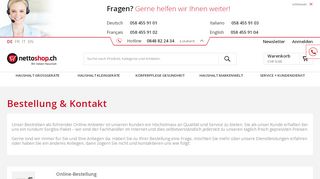 
                            2. Bestellung & Kontakt | nettoshop.ch