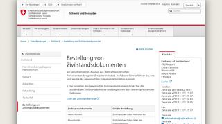 
                            3. Bestellung von Zivilstandsdokumenten