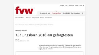 
                            12. Bestfewo-Analyse: Kühlungsborn 2016 am gefragtesten - fvw