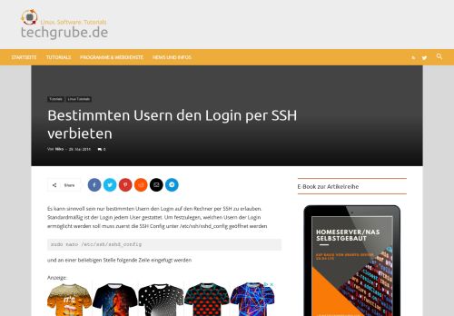 
                            6. Bestimmten Usern den Login per SSH verbieten - techgrube.de