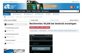 
                            12. Bestimmtes WLAN bei Android erzwingen | c't Magazin - Heise