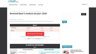 
                            11. Bestmed Beat 2 medical aid plan: 2019 - Rehealth.co.za