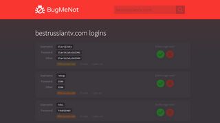 
                            5. bestrussiantv.com passwords - BugMeNot