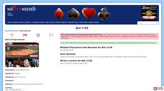 
                            13. Bet 1128 Bonus Codes and Review by NoLuckNeeded.com