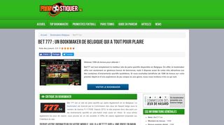 
                            7. Bet 777 | 150€ de Bonus en plus pour vos paris sportifs | Notre revue