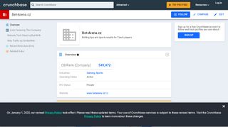 
                            12. Bet-Arena.cz | Crunchbase