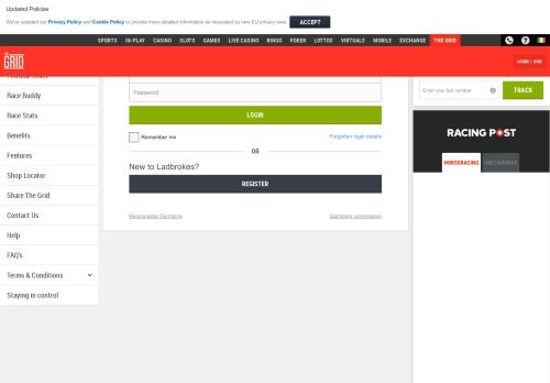 
                            2. Bet Tracker & Cashout - The Grid - Ladbrokes