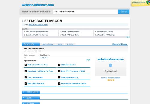 
                            3. bet131.bastelive.com at WI. ARIO BetSoft WebClient - Website Informer