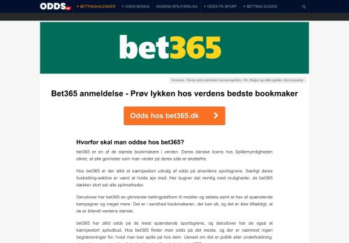 
                            12. bet365 | 100% velkomstbonus på op til 1.000 kroner - Odds.dk