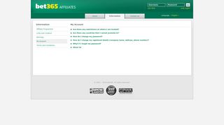 
                            7. bet365 Affiliates - Information - My Account