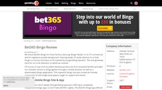 
                            6. Bet365 Bingo Bonus Offer for the UK - Gambling.com