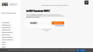 
                            13. Bet365 Bonuskode er BIGBET | Hent din bonus hos bet365 DK i dag