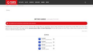 
                            5. Bet365 Casino | Online Casino Reviews | CasinoTopsOnline.com
