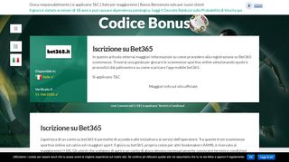 
                            4. Bet365 Codice Bonus 