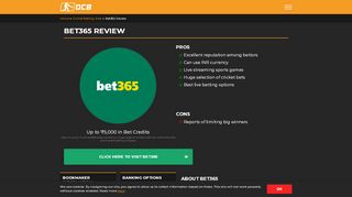 
                            9. Bet365 Review - Cricket Betting at Bet365 Online