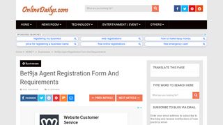 
                            12. Bet9ja Agent Registration Form And Requirements - ONLINE DAILYS