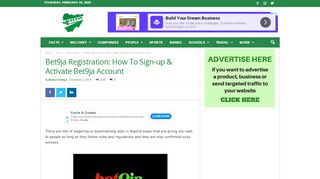 
                            8. Bet9ja Registration: How To Sign-up & Activate Bet9ja Account