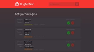
                            10. bet9ja.com passwords - BugMeNot